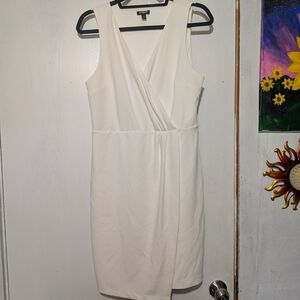 Express White Sleeveless V-Neck Sheath Dress